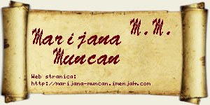 Marijana Munćan vizit kartica